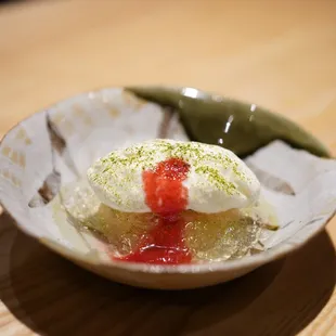 a plate of food on a table