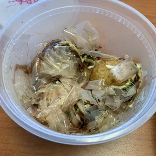 Takoyaki was okay. Didn't travel well so quite soggy