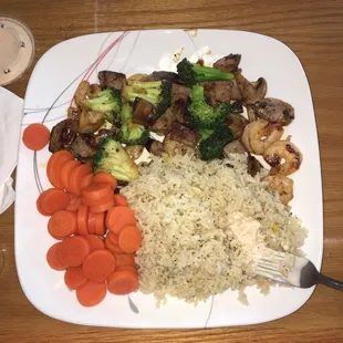 Steak and shrimp combo.