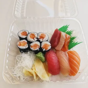 Sushi Deluxe with salmon choice