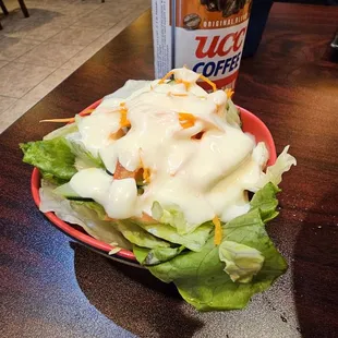 Side salad, they were generous with the sauce!