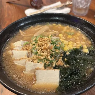 Veggie Dosunco Ramen - add fried garlic and tofu