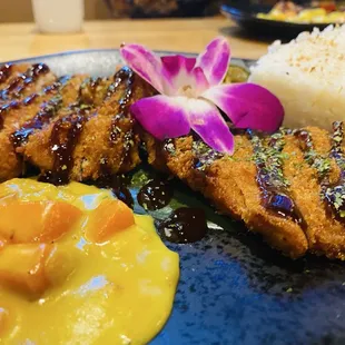 Pork katsu and curry