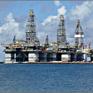 Someone said this is a docking station where they overhaul and repair drilling towers from oil platforms in the gulf.