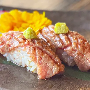 Seared A-5 Japanese certified wagyu