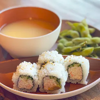 Kids/California Roll (4pcs), Edamame, Miso Soup