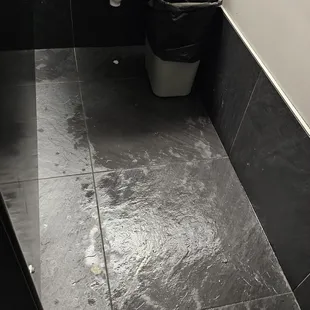 a dirty bathroom floor