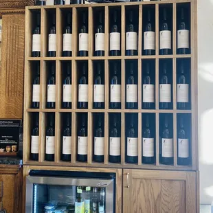 a display of bottles of wine