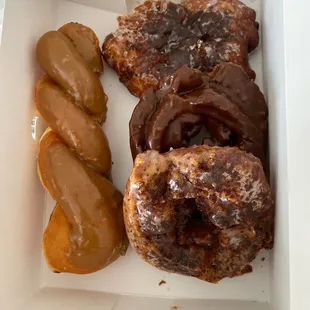 Maple twist, old fashioneds and apple fritter