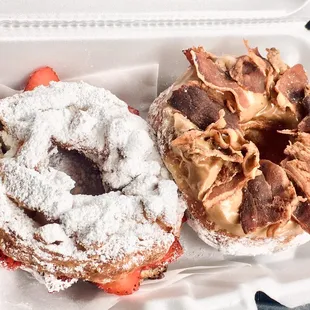 Nutella &amp; Strawberry  Maple &amp; Bacon Croissant Donut
