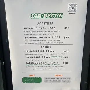 Jarbecue menu