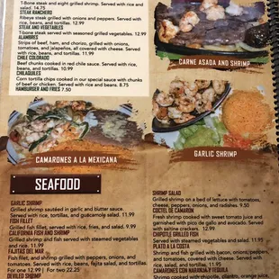 Steak, seafood