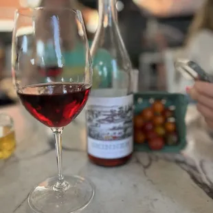 Chilled red with cherry tomatoes (like eating candy)