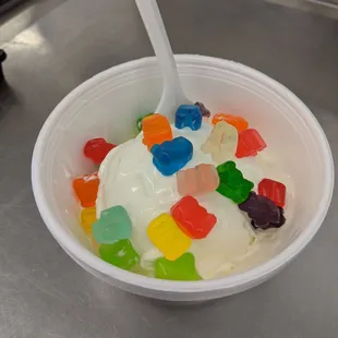 a bowl of gummy bears