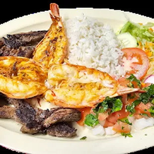 Carne Asada con Camarones