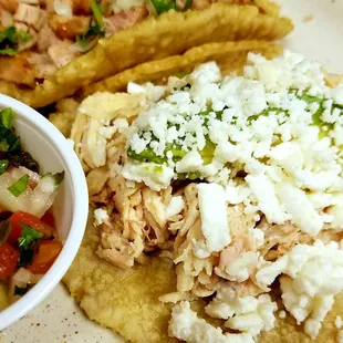 Chicken Taco and Carnitas Taco