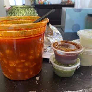 Pozole to-go.