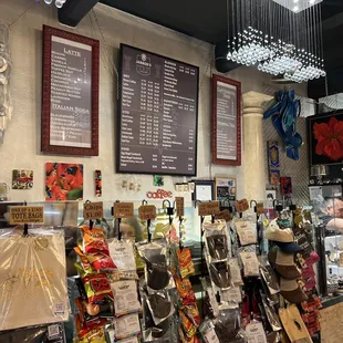 menus on the wall