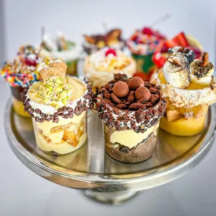 a variety of desserts
