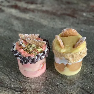 Strawberry cannoli and banana cream pie