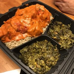 Chicken tikka masala special with double saag paneer