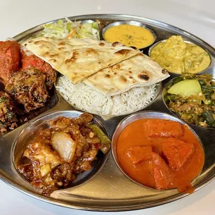 Non-veg lunch thali! The chili fish special was amazing.