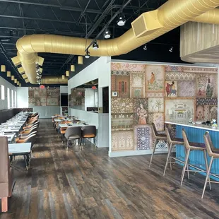 What a beautiful dining, space and bar!