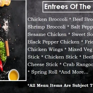 Pick your own Entree's