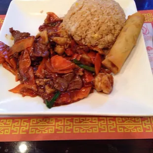 Shrimp Szechuan combination