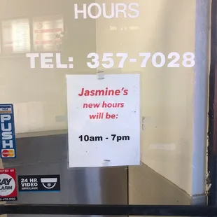 a sign in the window