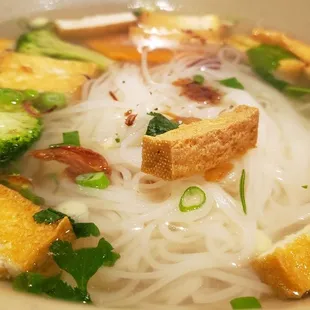 Vegetarian noodle soup (chay) ($8). Vegan by default. Pretty good.