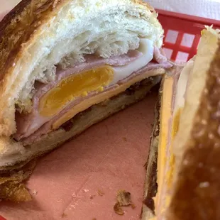 Croissant breakfast sandwich