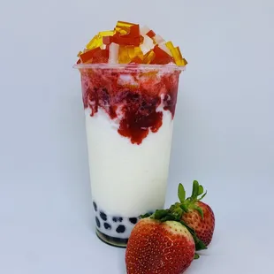 strawberry ice milk blend