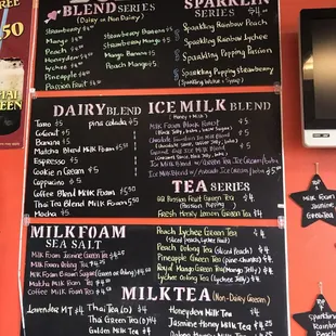 Boba menu