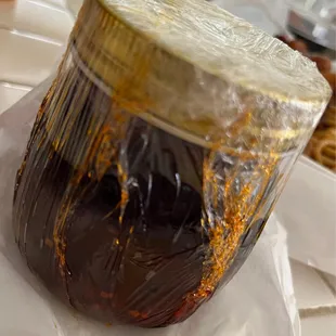 a jar of iced coffee