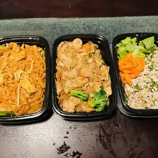 Pad Thai , Pad See Ew, and Larb Chicken Salad