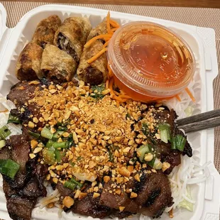 BBQ Pork &amp; BBQ Pork and Imperial Rolls Vermicelli
