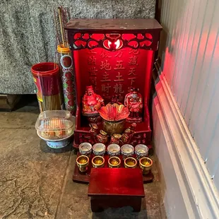 The alter in the doorway as you enter.