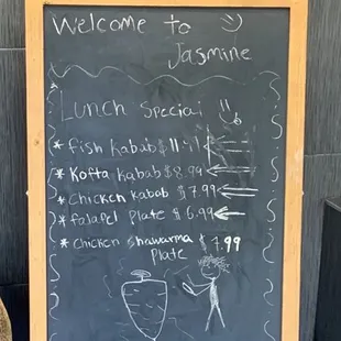 Closeup chalkboard sign