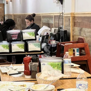 Staff played on cell phones and left tables in-bussed.