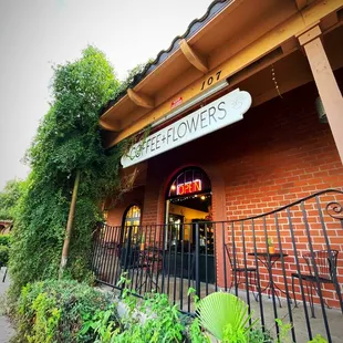 the front entrance of a cafe