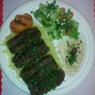 Beef Kifta Kebab Plate