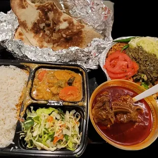 Lamb curry combo and Tea leaf salad