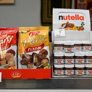 a variety of snacks on display