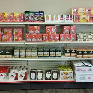 a variety of teas on display