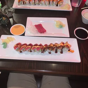 Beauty and the Beast Roll and tuna sashimi