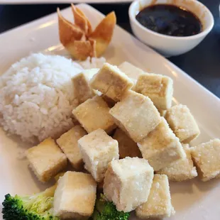 Lunch - general tso's tofu with sauce on the side for an extra $1