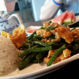 Chicken with fresh green beans!