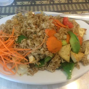 Curry fried rice with tofu