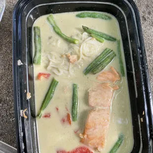 Salmon Green Curry Entree (part of a $27 course meal)